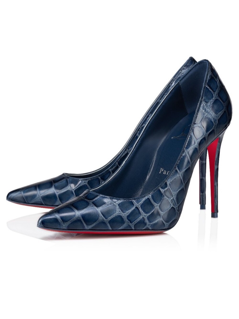 Christian Louboutin Navy
Crocodile Pattern Heels
